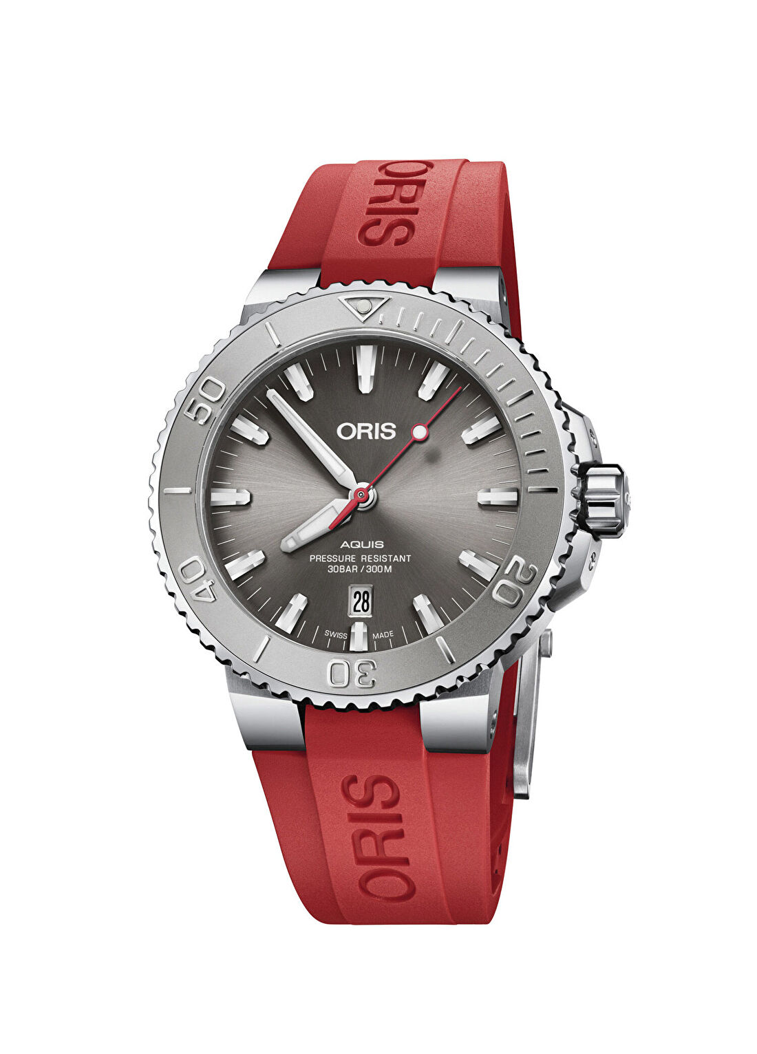 Oris Aquis Date Relief 01 733 7730 4153-07 4 24 66EB Kırmızı Erkek Kol Saati