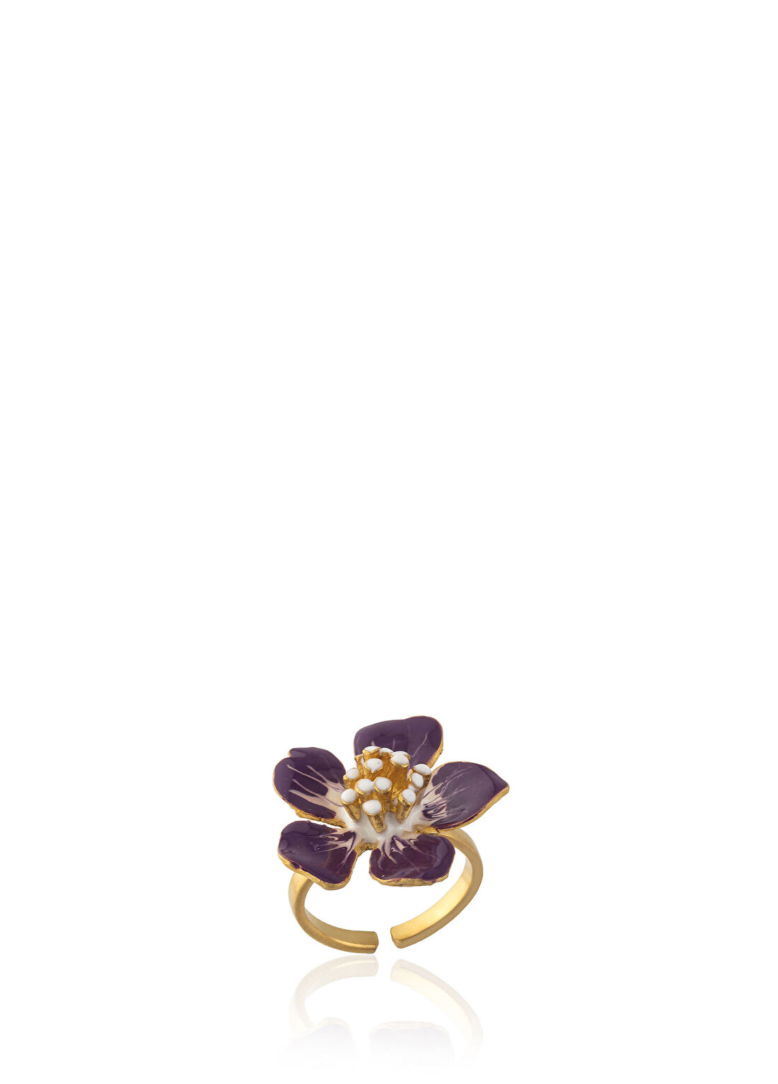 Milou Jewelry Cherry Blossom Çiçek 22 Ayar Altın Kaplama Kadın Yüzük