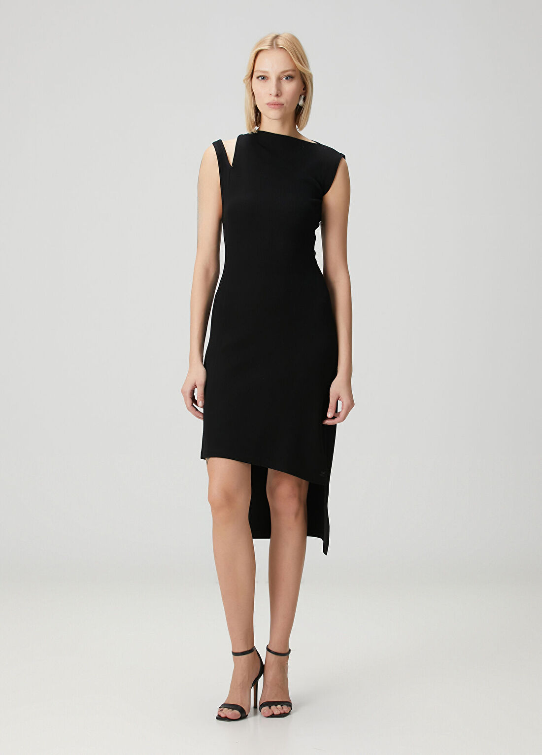 Courreges Siyah Asimetrik Elbise