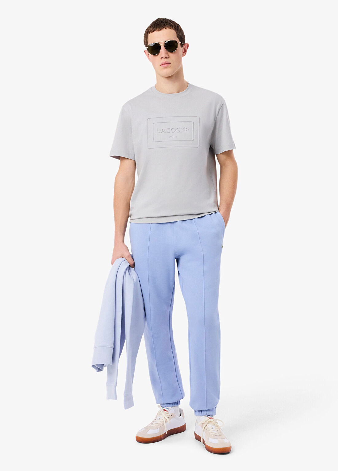 Lacoste Gri Baskılı Classic Fit Bisiklet Yaka Kısa Kollu Unisex T-Shirt görsel 4