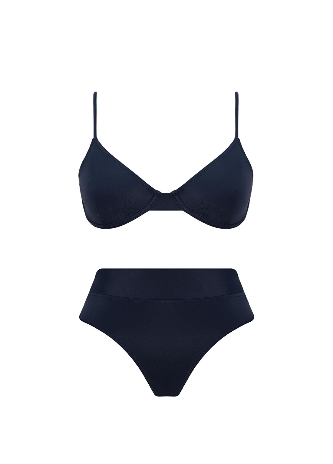 Haracci Solana Econyl Pinup Derin Koyu Lacivert Yüksek Belli Kadın Bikini Takımı
