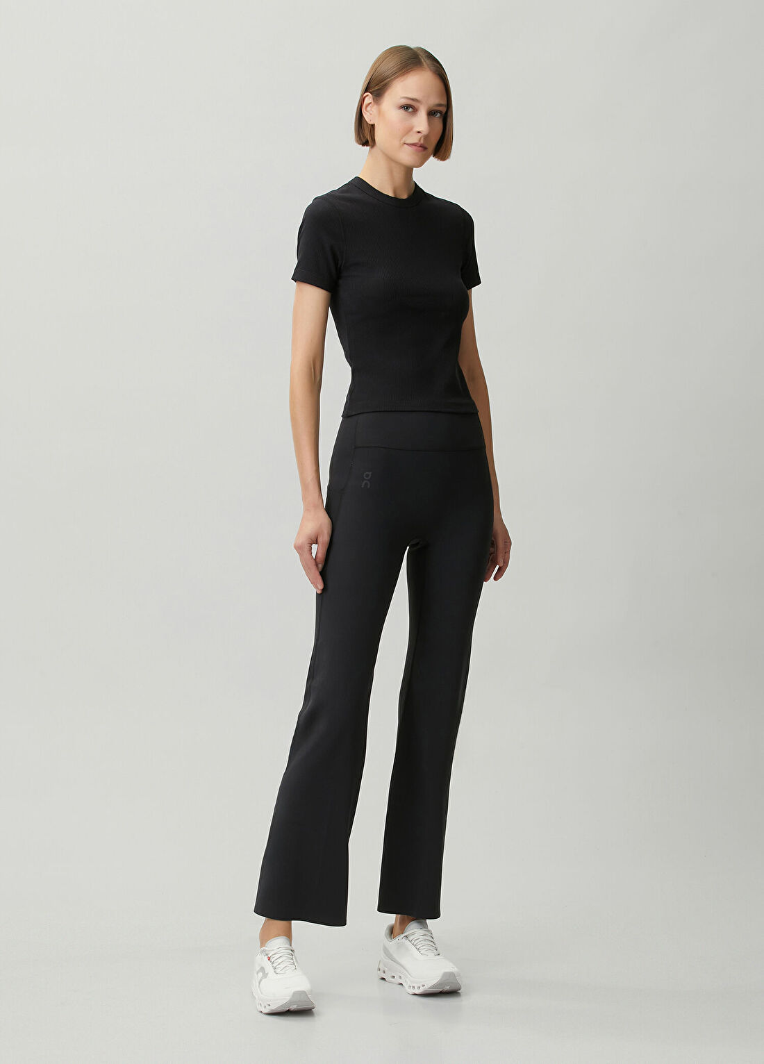 On All-Day Ribbed Siyah T-shirt görsel 2