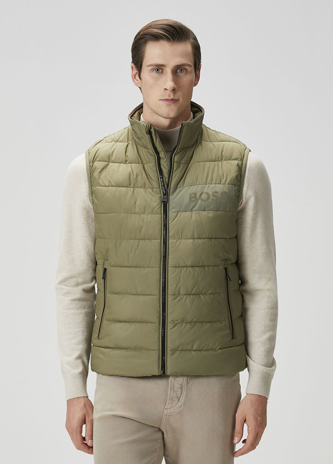 Boss Regular Fit Yeşil Puff Yelek görsel 3