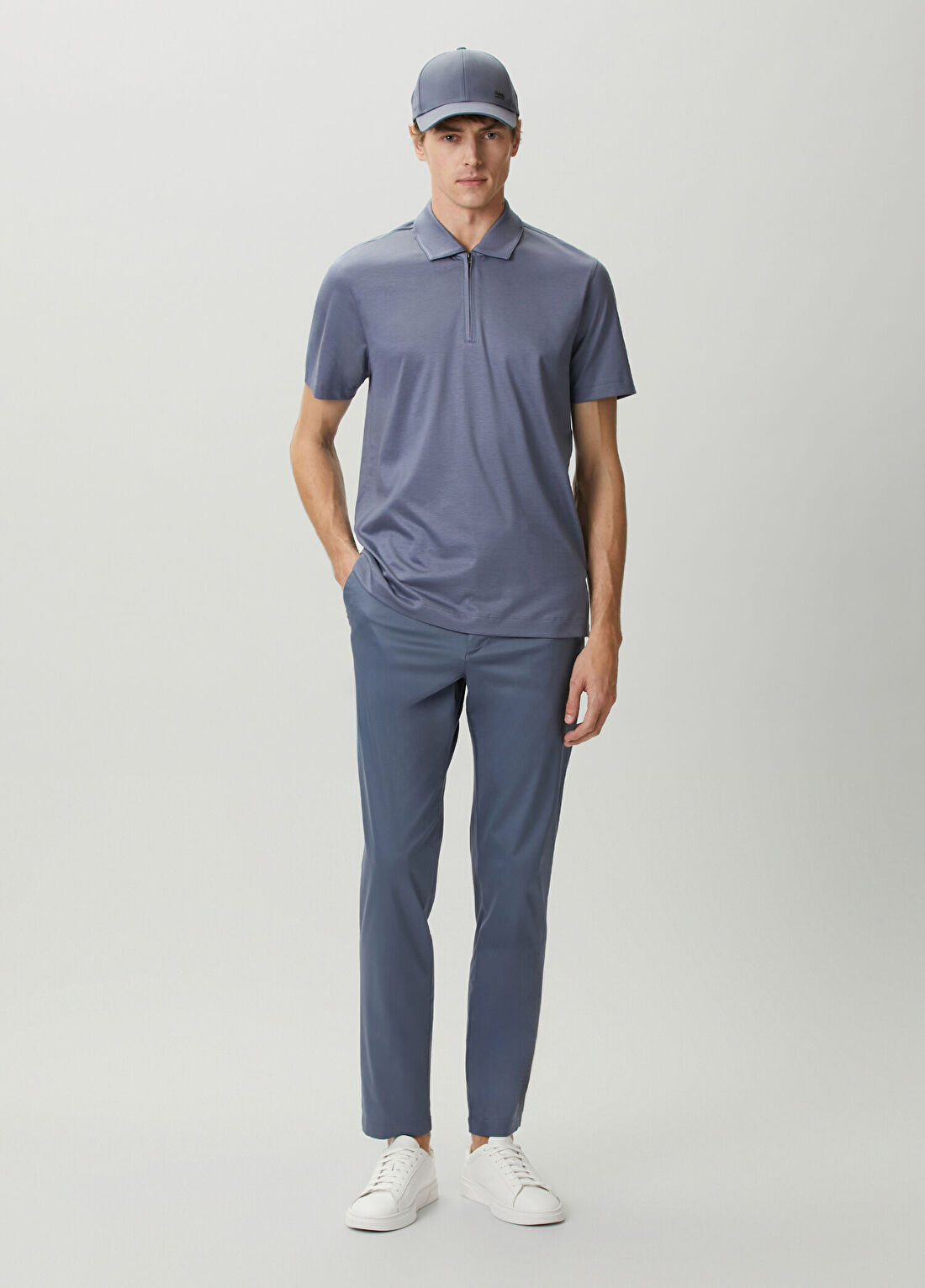 Boss Açık Mavi Polo Yaka T-shirt görsel 2