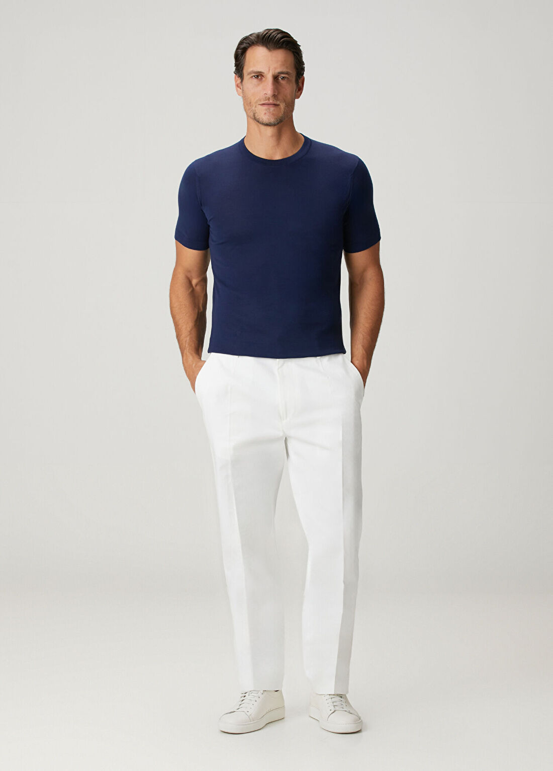 John Smedley Lorca Açık Mavi Basic T-shirt görsel 2