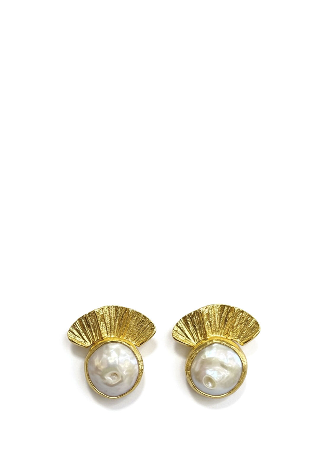 La Pluie Solea Ivory Pearl 22 Ayar Altın Kaplama Kadın İnci Küpe