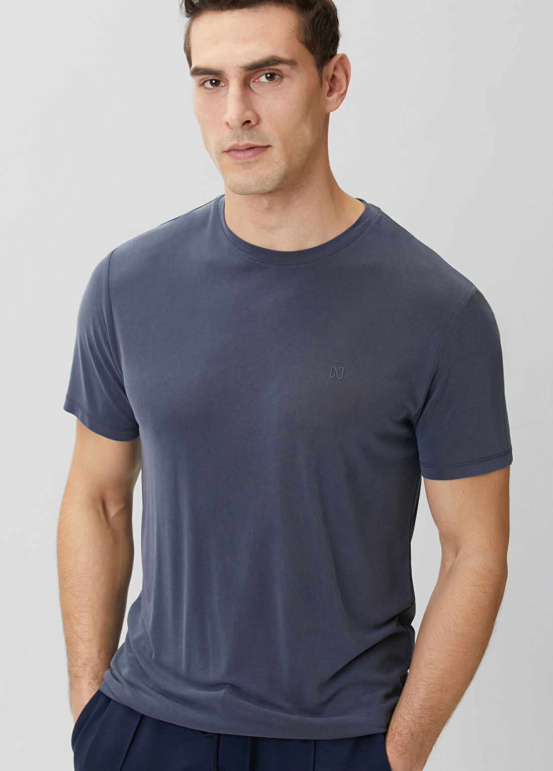 Network Comfort Fit Indigo Bisiklet Yaka Modal T-shirt