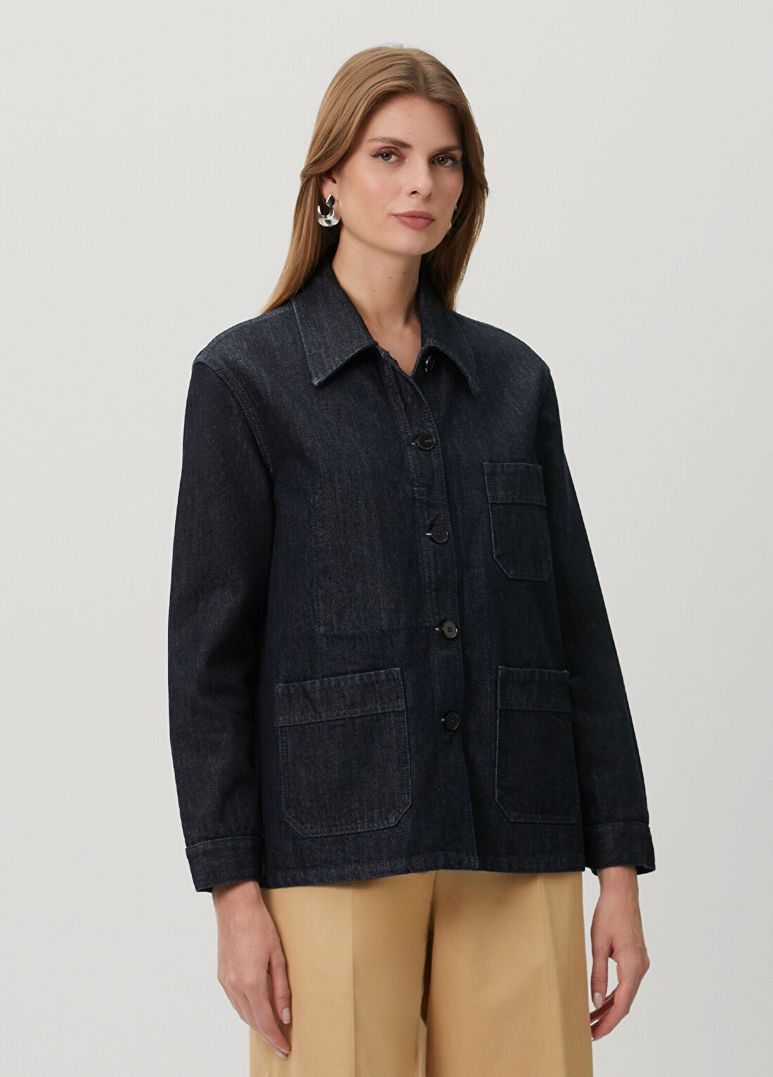 Jil Sander Lacivert Denim Ceket görsel 3