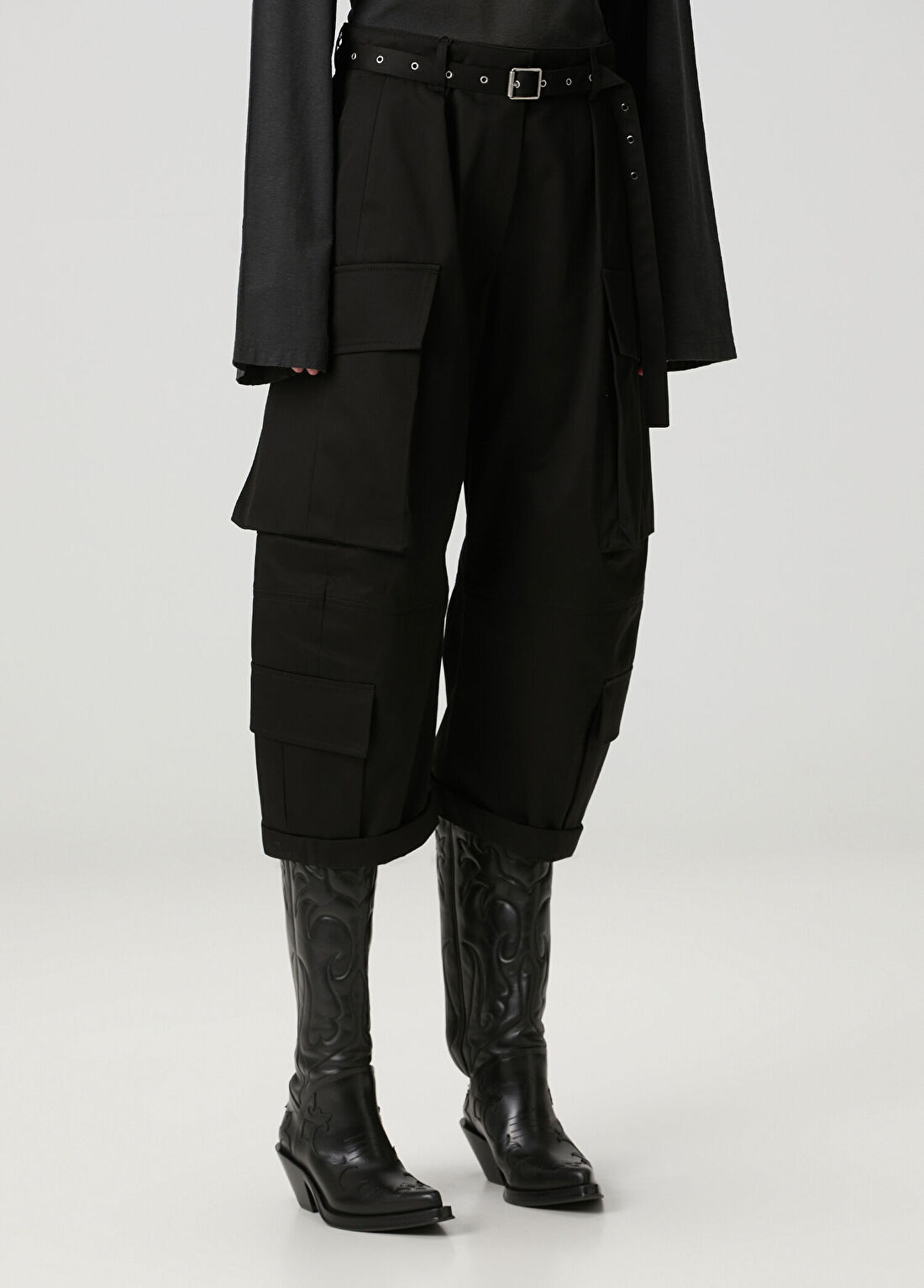 Acne Studios Twill Siyah Kargo Pantolon görsel 3