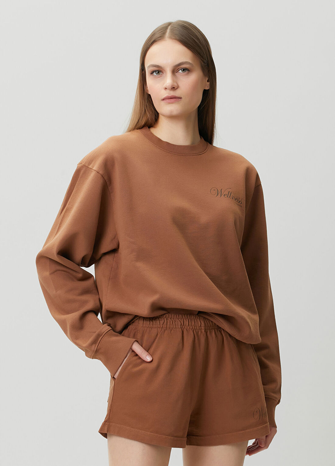 Sporty & Rich Wellness Taba Sweatshirt görsel 3