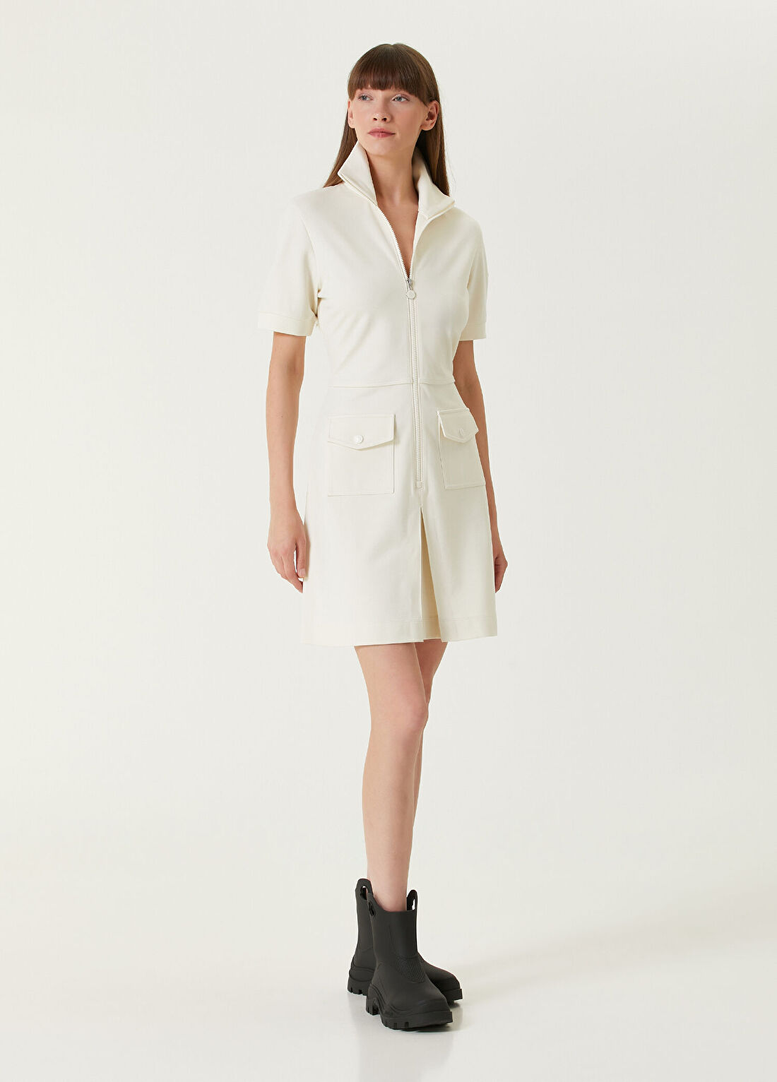 Moncler Beyaz Mini Elbise görsel 3