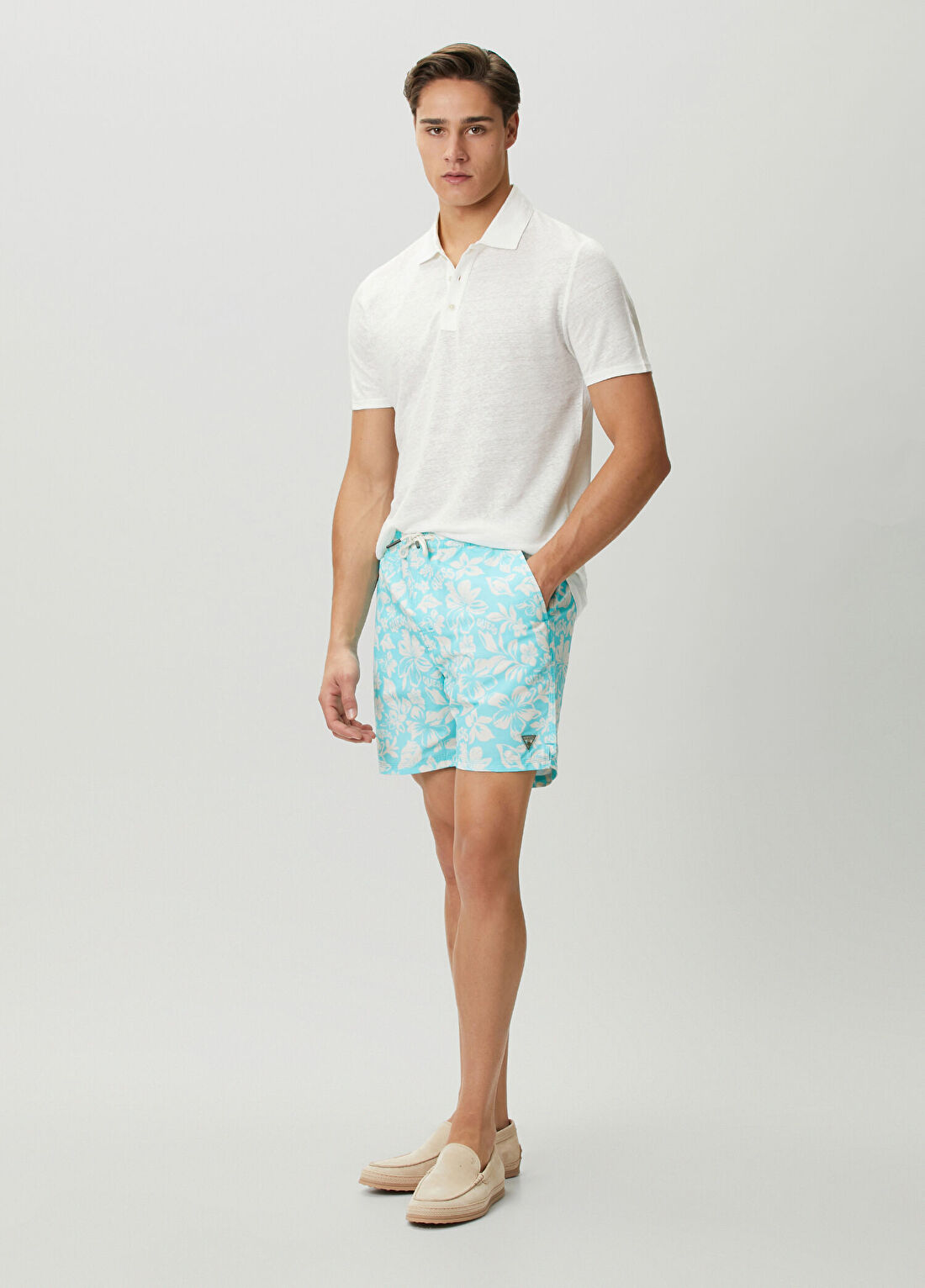 Guess Poly Mavi Desenli Mayo