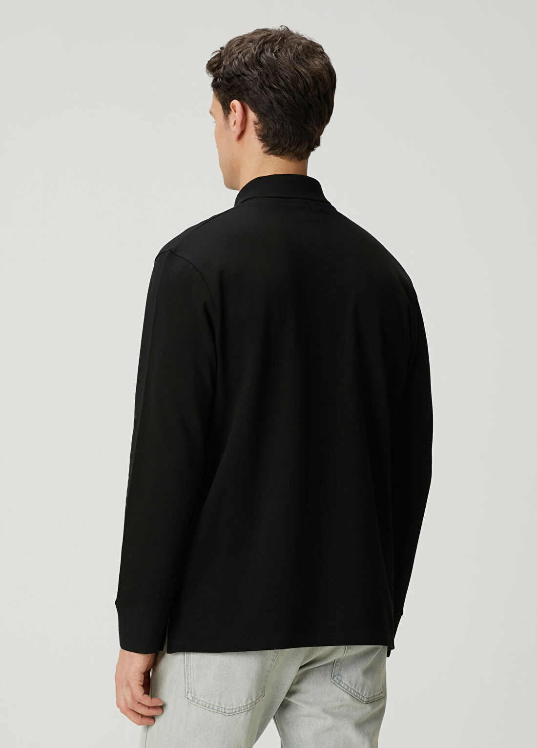 Courreges Siyah Polo Yaka Oversized Sweatshirt görsel 4
