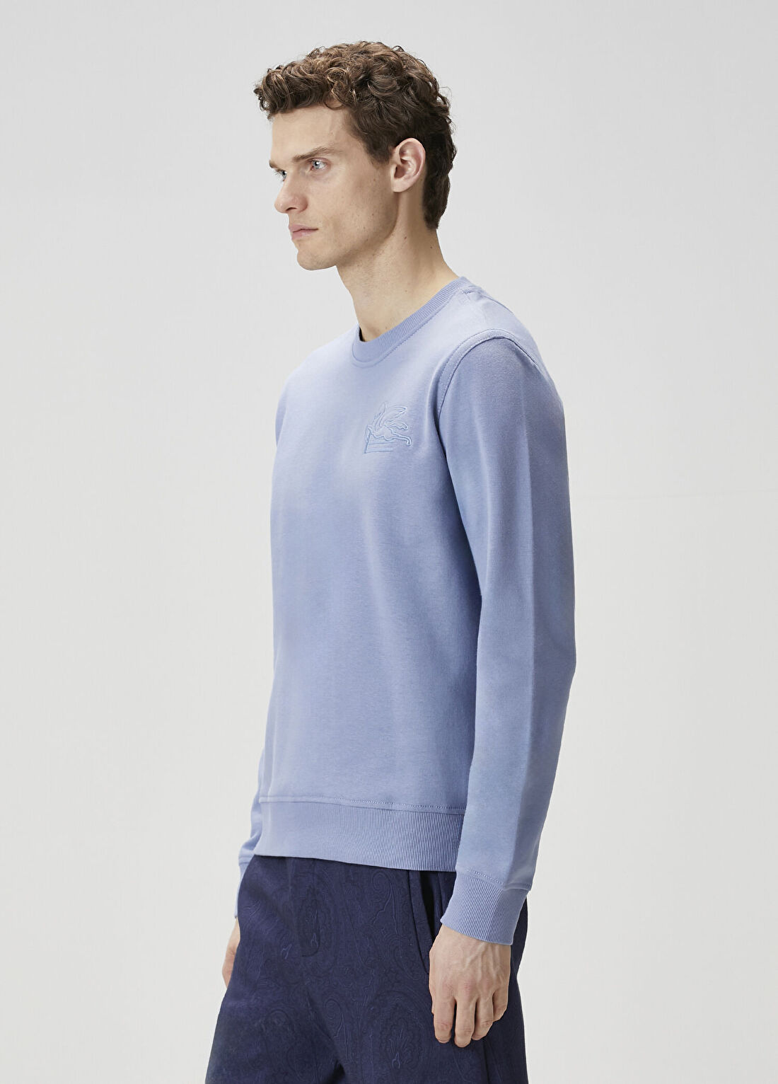 Etro Mavi Logo Nakışlı Sweatshirt görsel 3