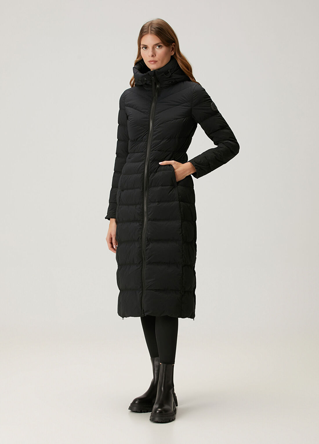 Canada Goose Clair Siyah Kapüşonlu Palto