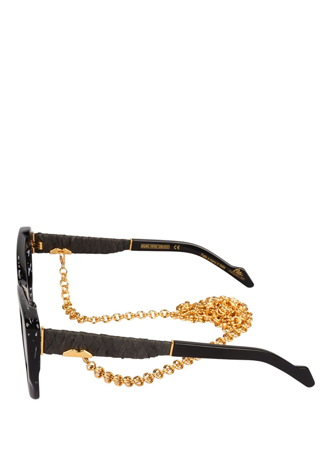 Original Vintage Sunglasses Naples Summer NM 01 Black Asetat Kadın Güneş Gözlüğü görsel 3