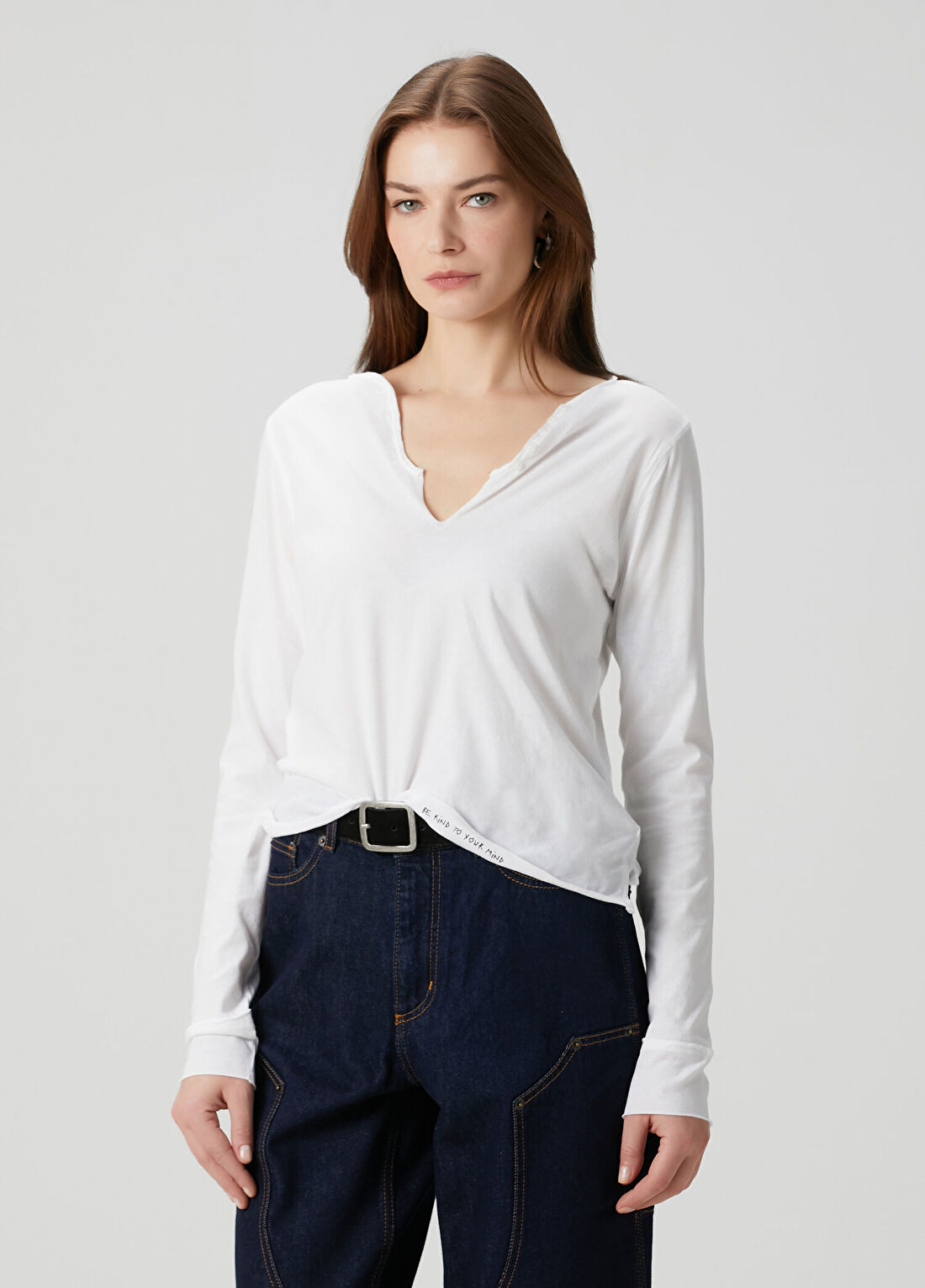 Zadig&Voltaire Tuni Beyaz Uzun Kol T-shirt