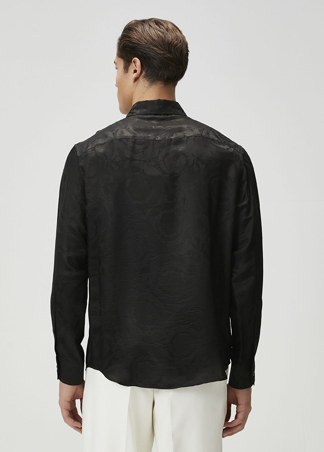 Versace Siyah Barok Desenli Gömlek görsel 4