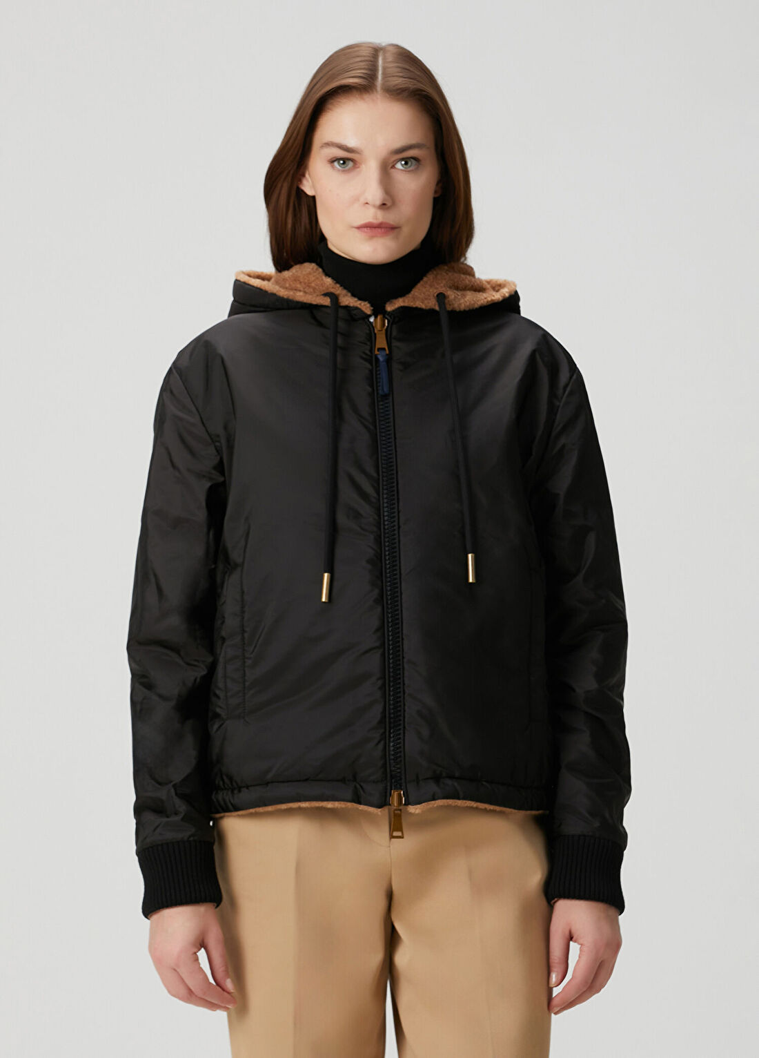 Moncler Açık Kahverengi Shearling Ceket görsel 4