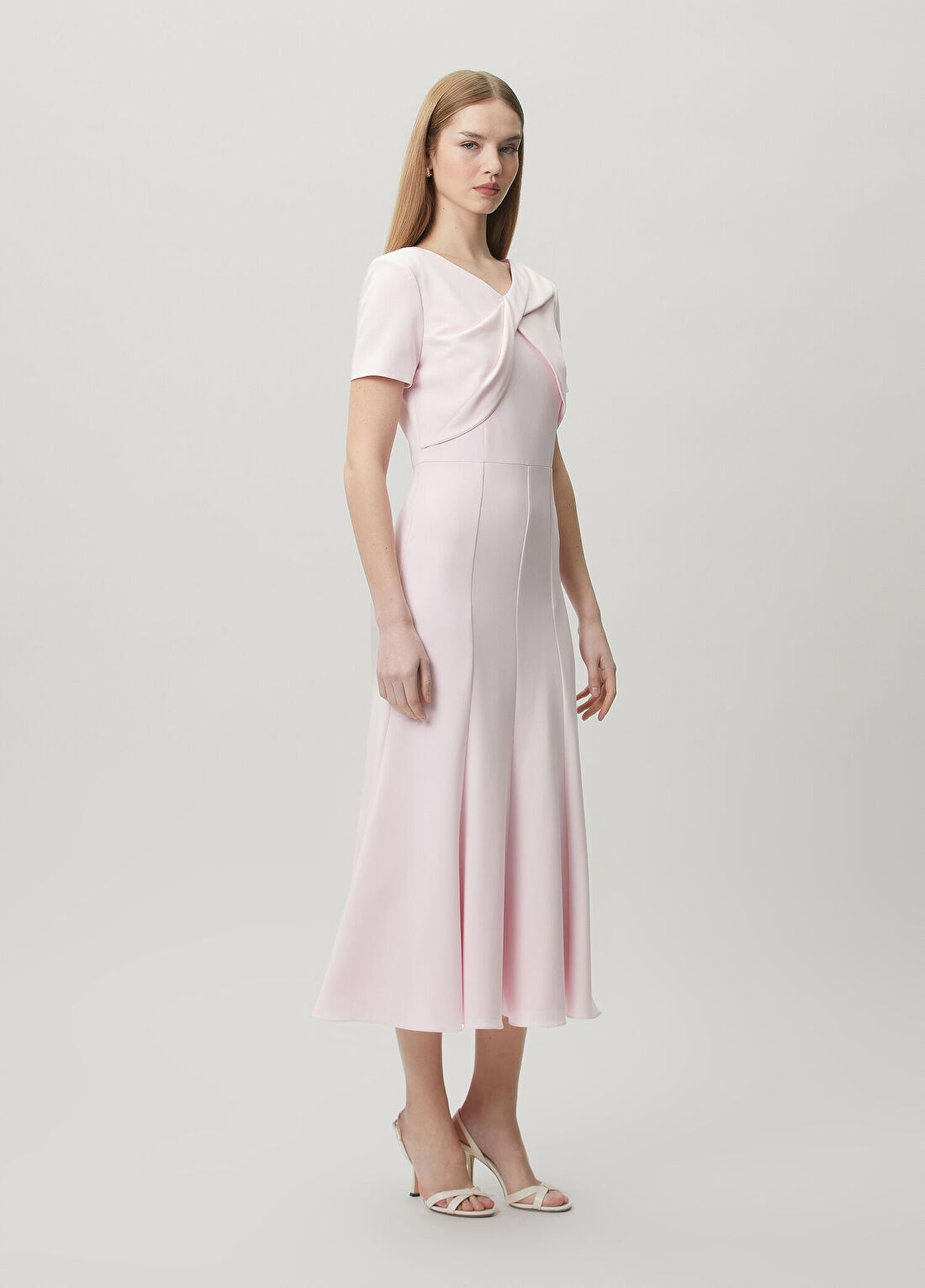 Roland Mouret Açık Pembe Midi Kokteyl Elbise görsel 3
