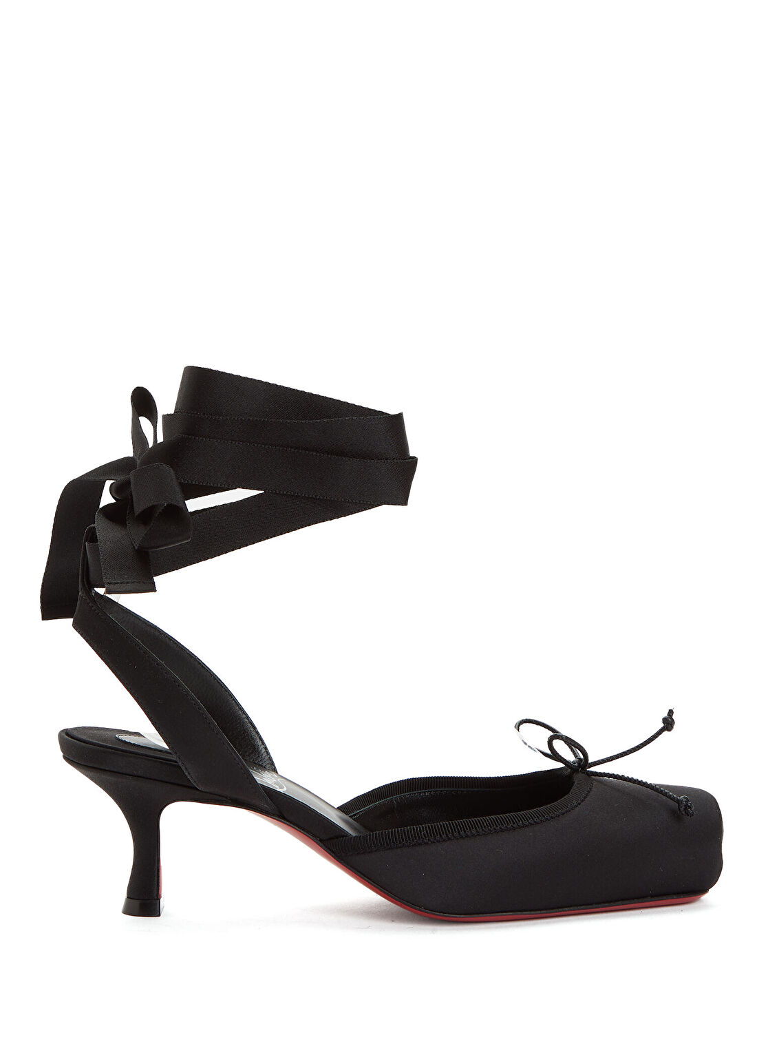 Christian Louboutin Cassia Siyah İpek Topuklu Ayakkabı