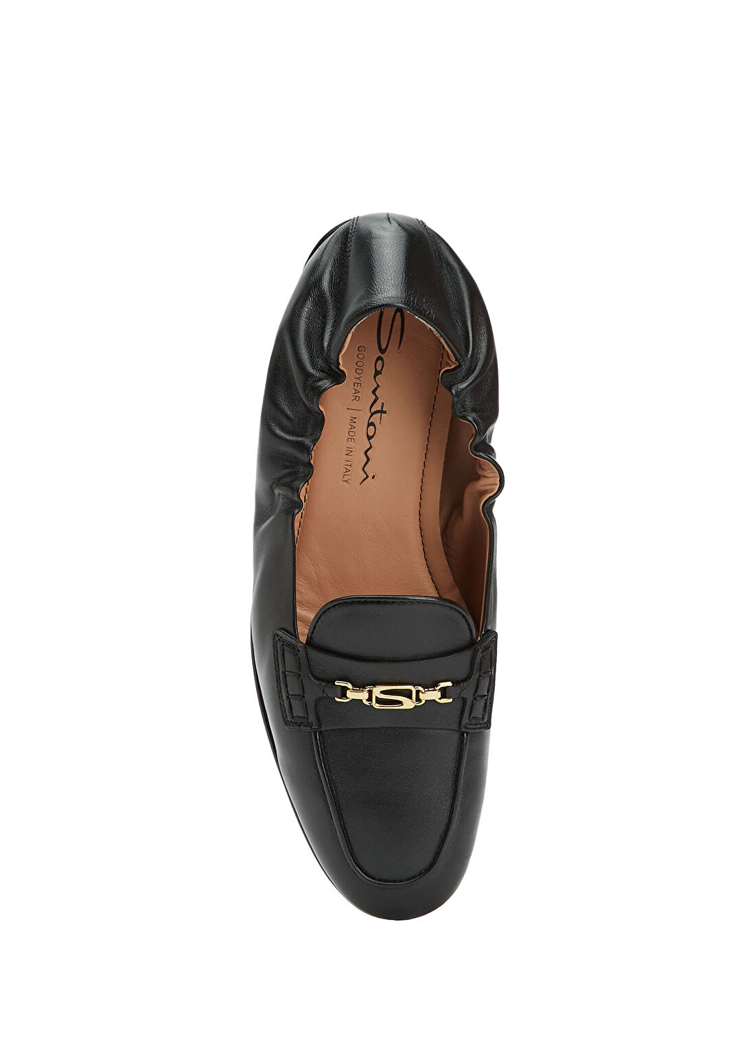 Santoni Nora Siyah Kadın Deri Loafer görsel 4