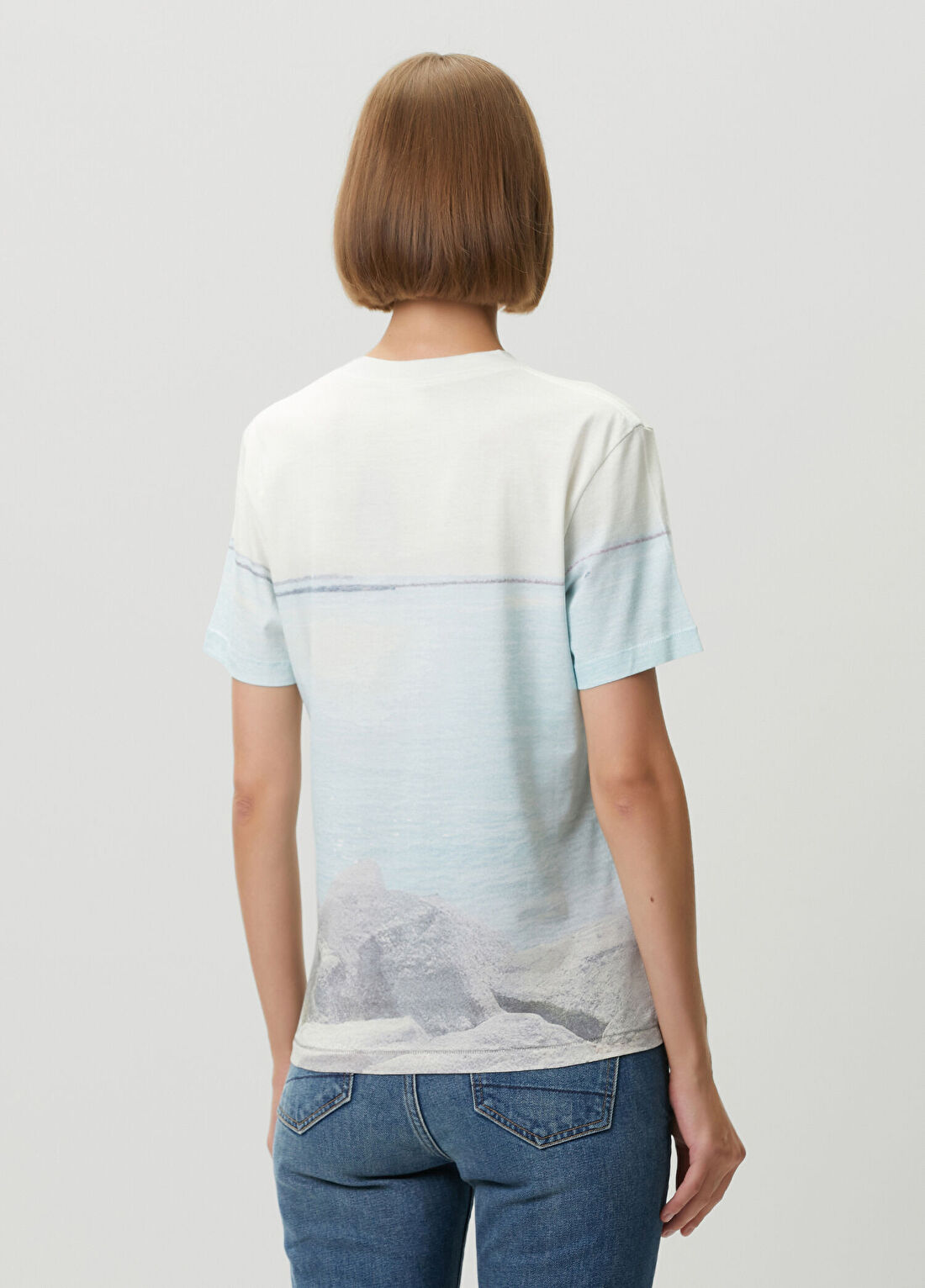 Chloe Kırık Beyaz Baskılı T-shirt görsel 4