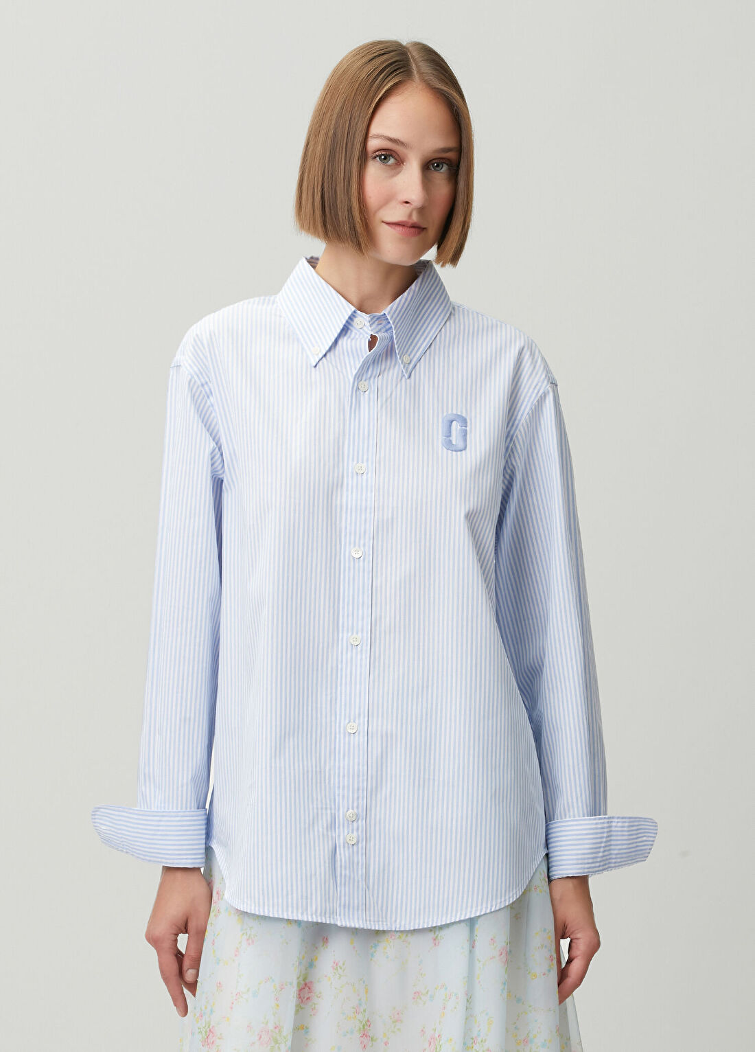 Marc Jacobs Mavi Çizgili Poplin Gömlek