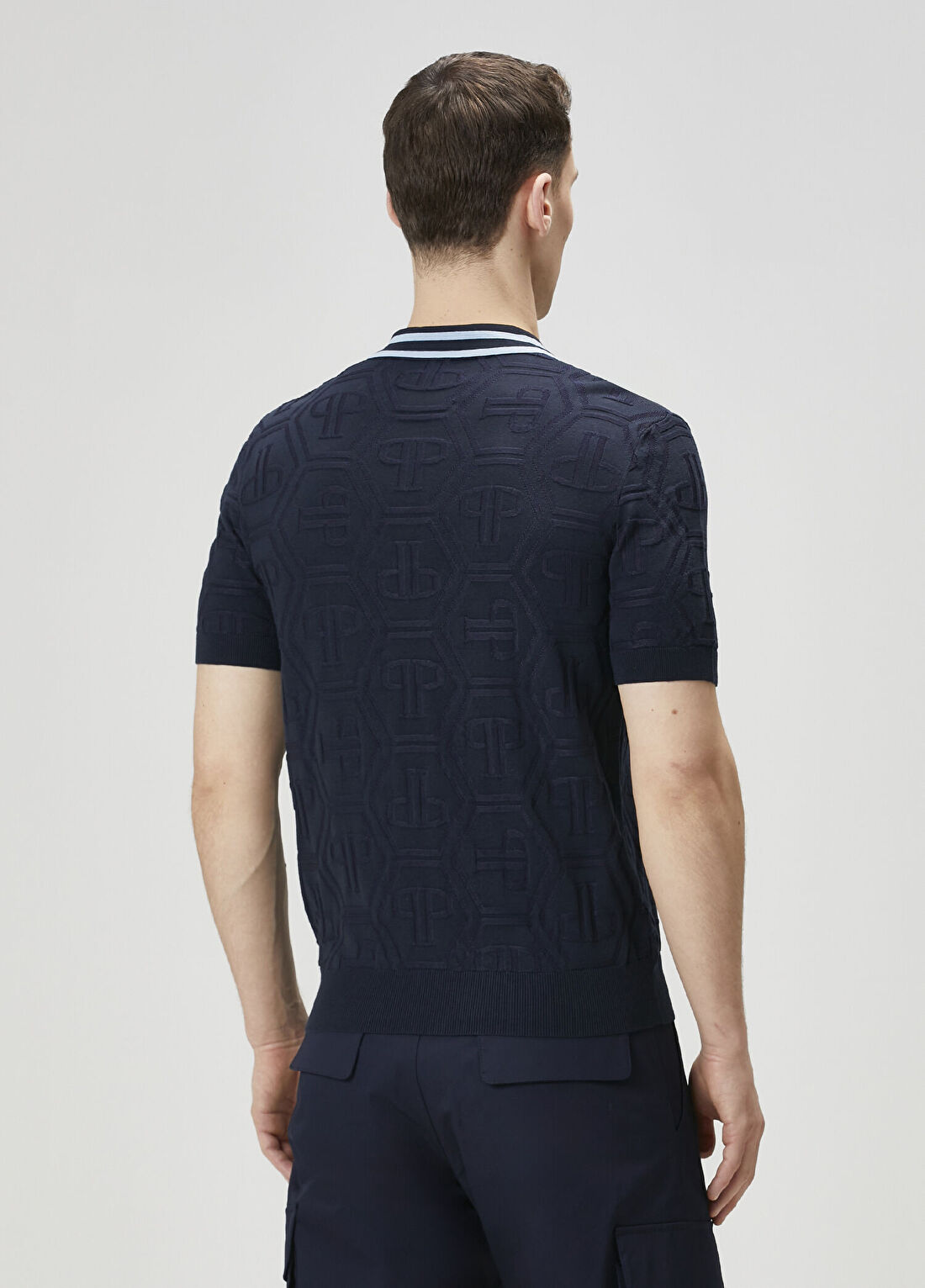 Philipp Plein Lacivert Polo Triko görsel 4
