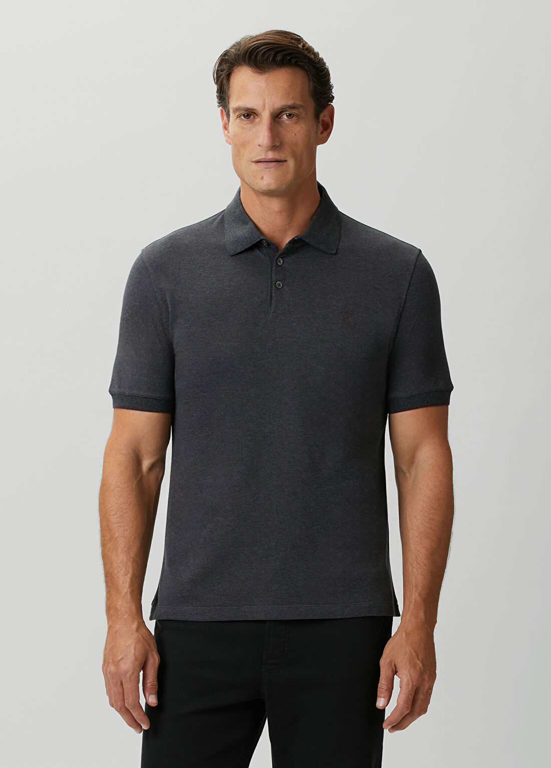 Brunello Cucinelli Antrasit Polo Yaka T-shirt