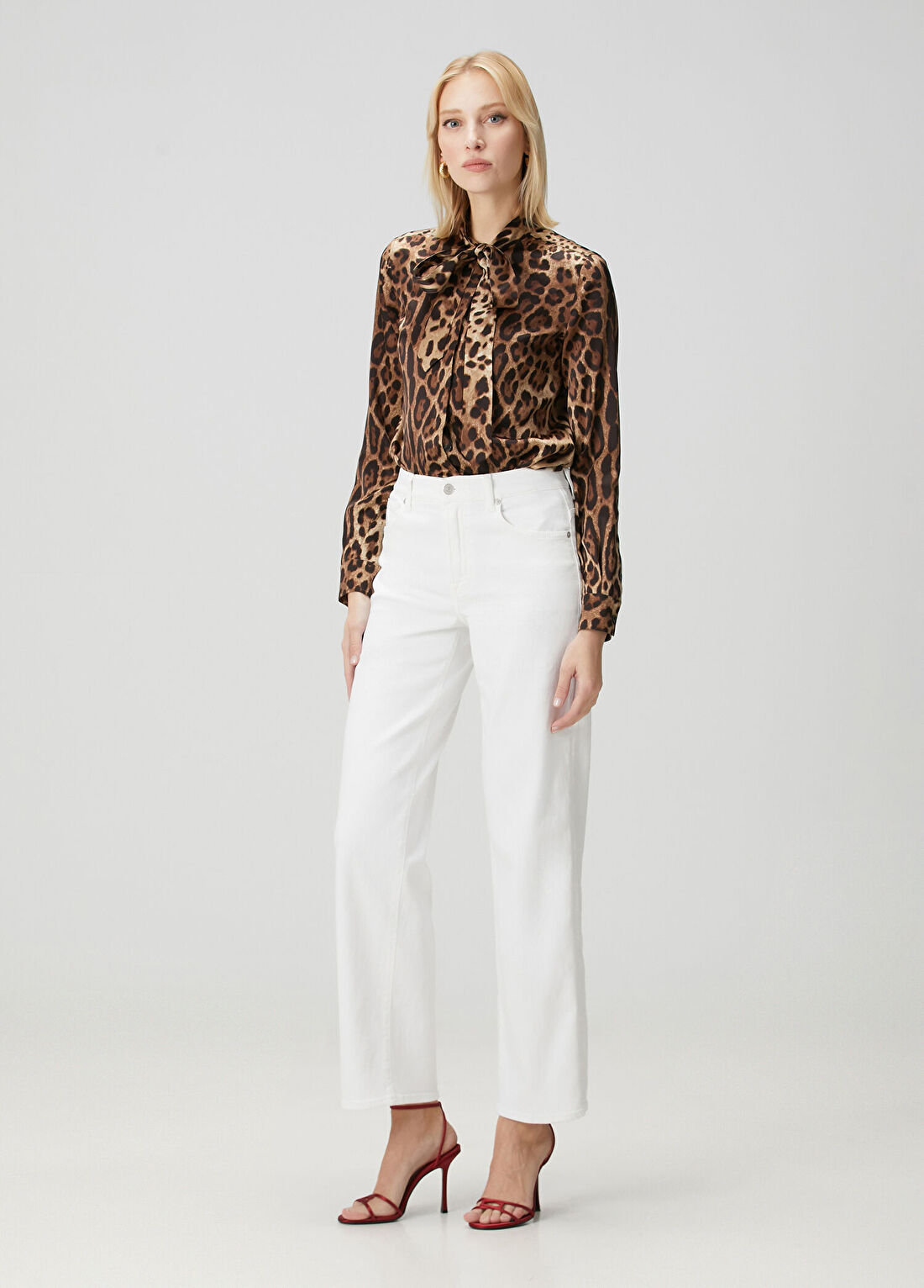 Dolce&Gabbana Leopar Desenli İpek Gömlek görsel 2