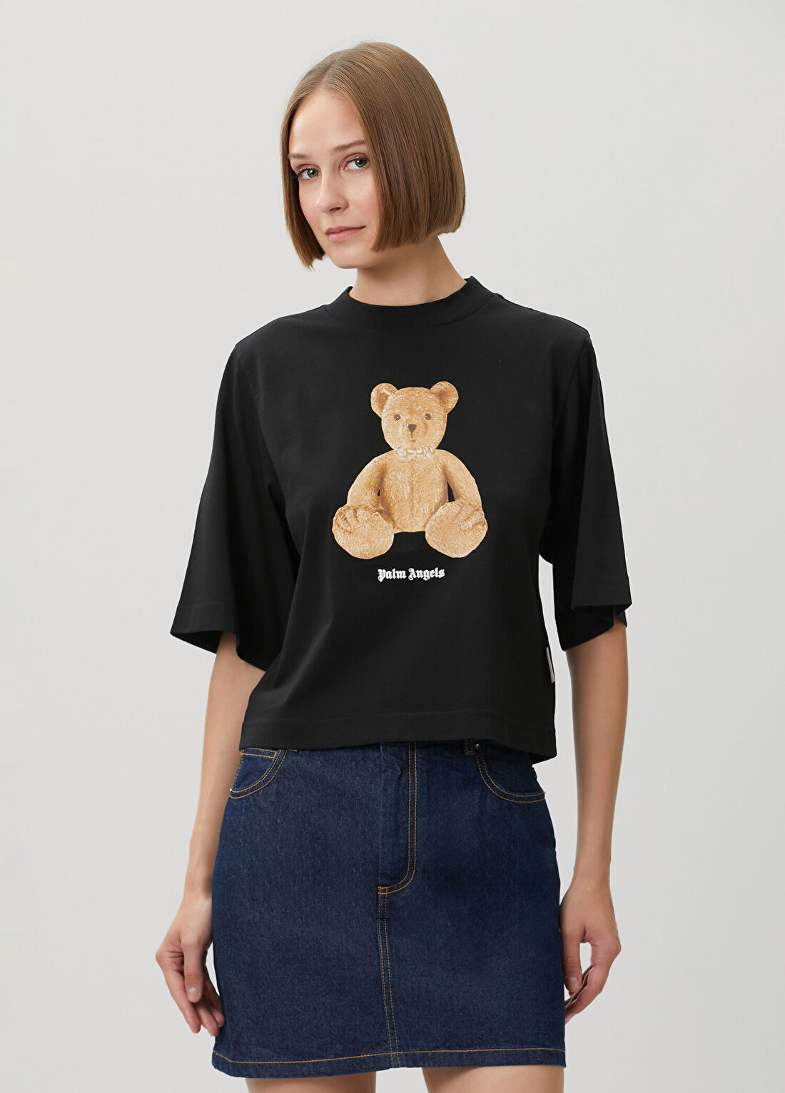 Palm Angels Bear Boxy Siyah Baskılı T-shirt