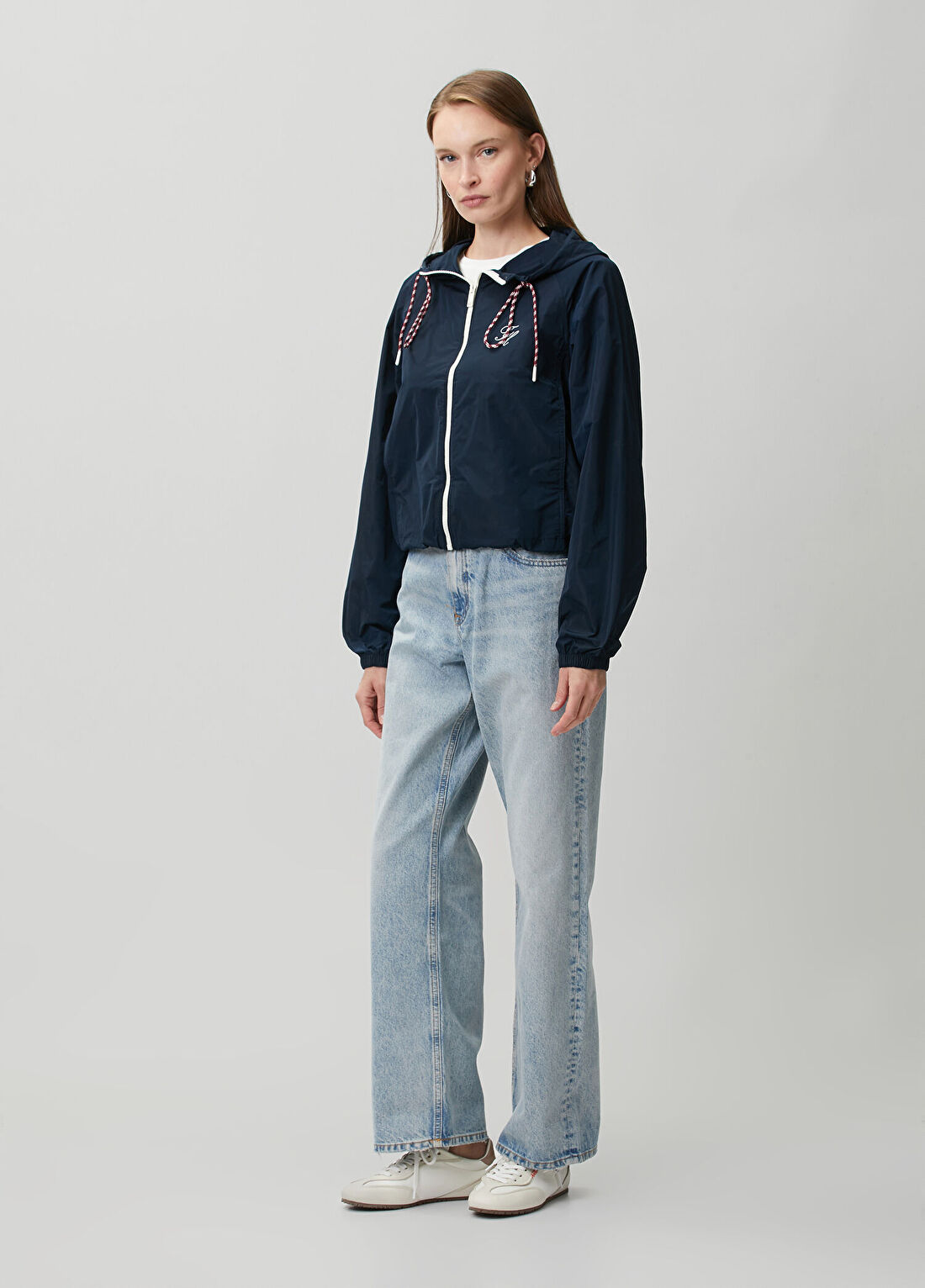 Tommy Hilfiger Lacivert Kapüşonlu Rüzgarlık Ceket görsel 2