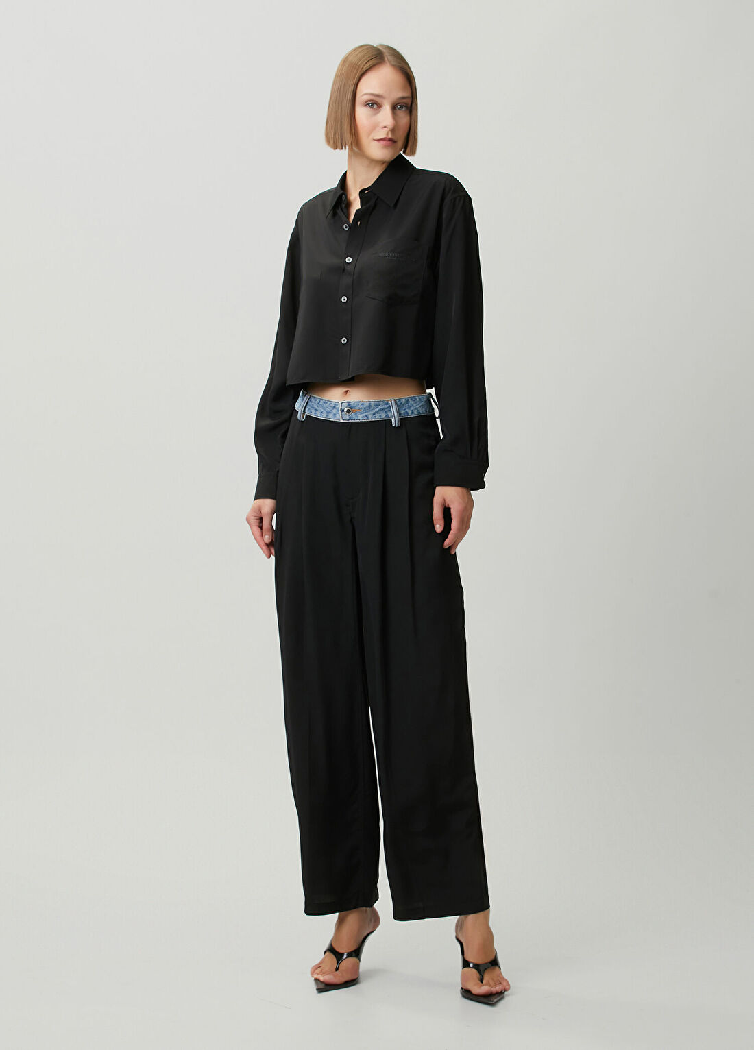Alexander Wang Siyah Crop Gömlek görsel 2