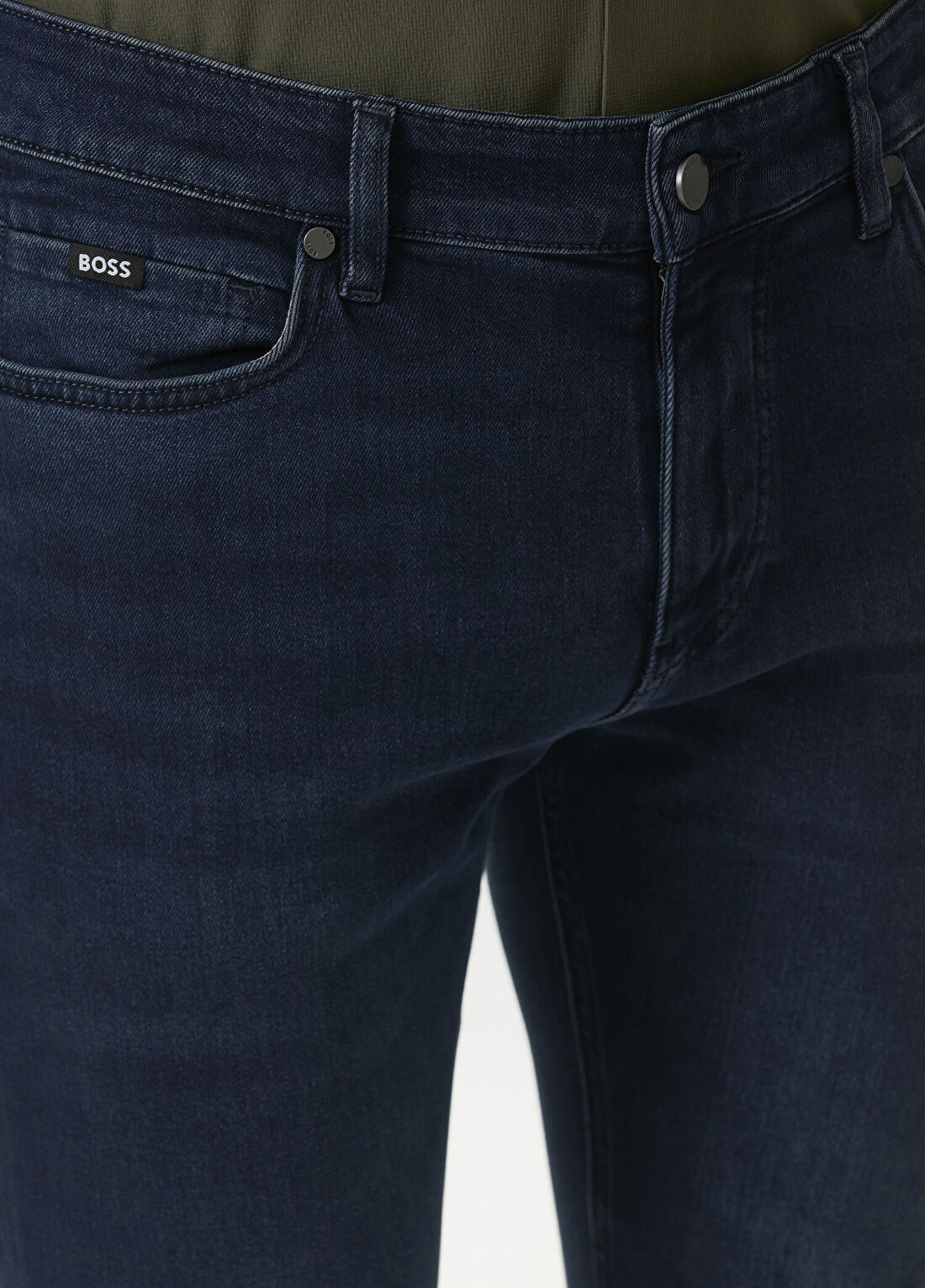 Boss Delaware Lacivert Slim Fit Jean Pantolon görsel 4