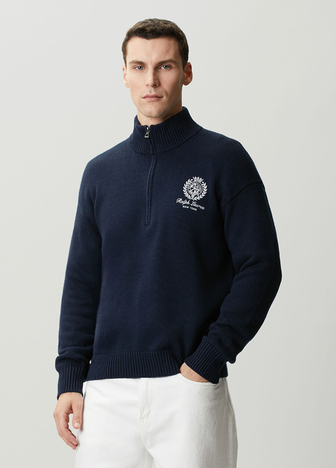 Polo Ralph Lauren Lacivert Yakası Fermuarlı Sweatshirt