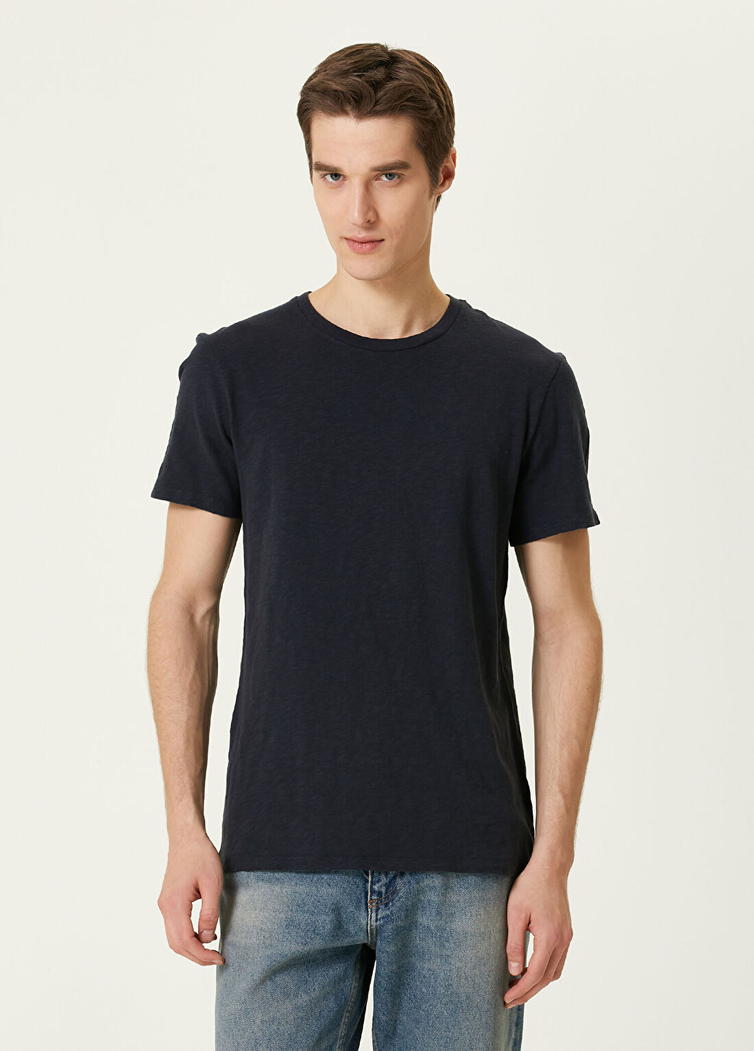 American Vintage Bysapick Lacivert Basic T-shirt