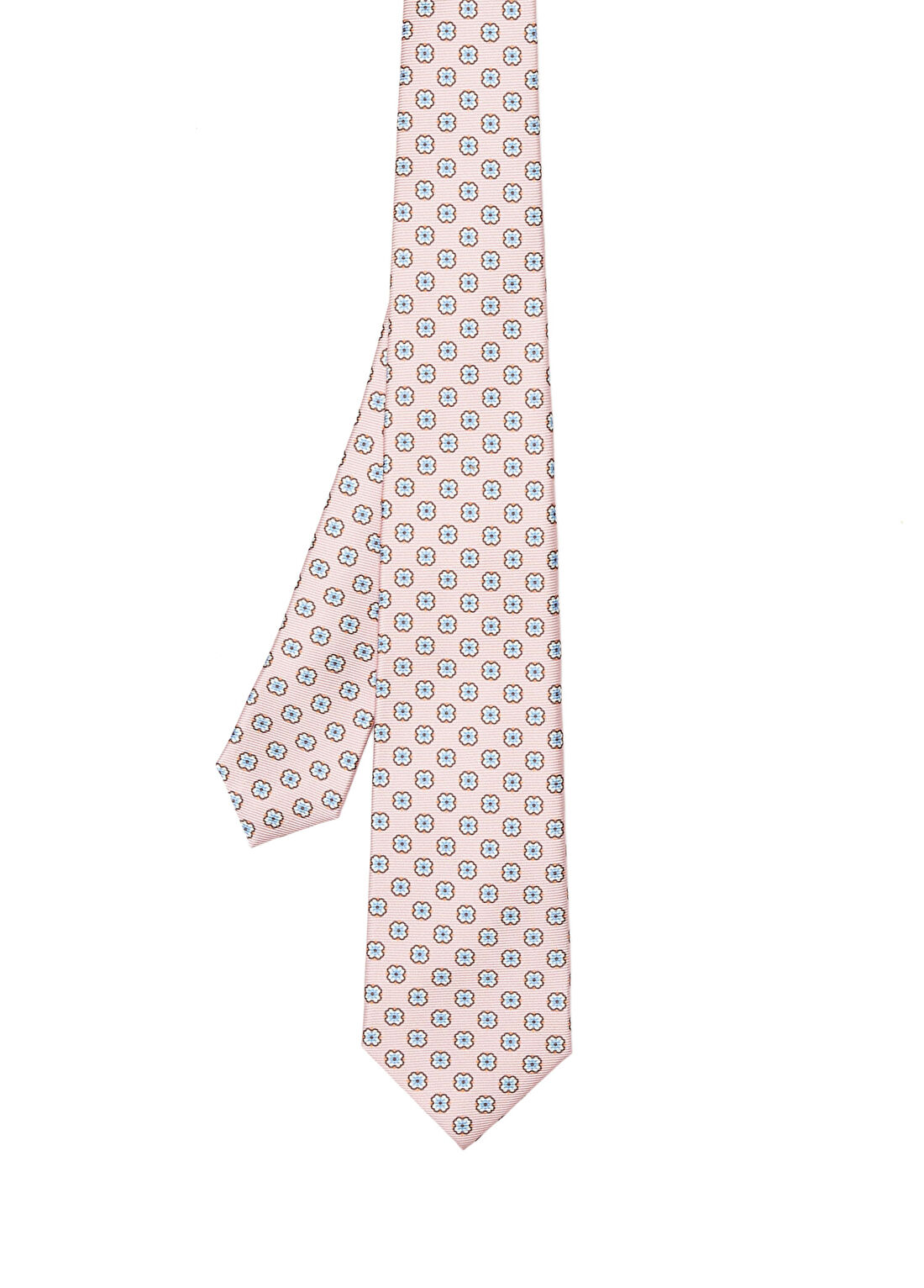 Kiton Pembe Desenli İpek Kravat