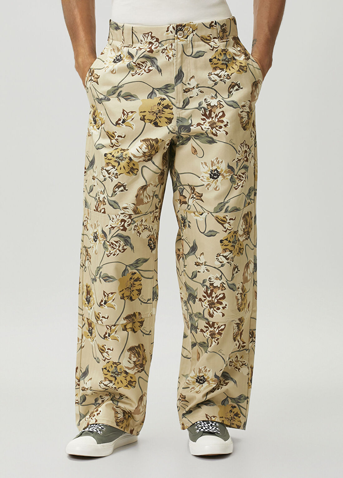 Kenzo Wildflower Bej Desenli Pantolon görsel 2