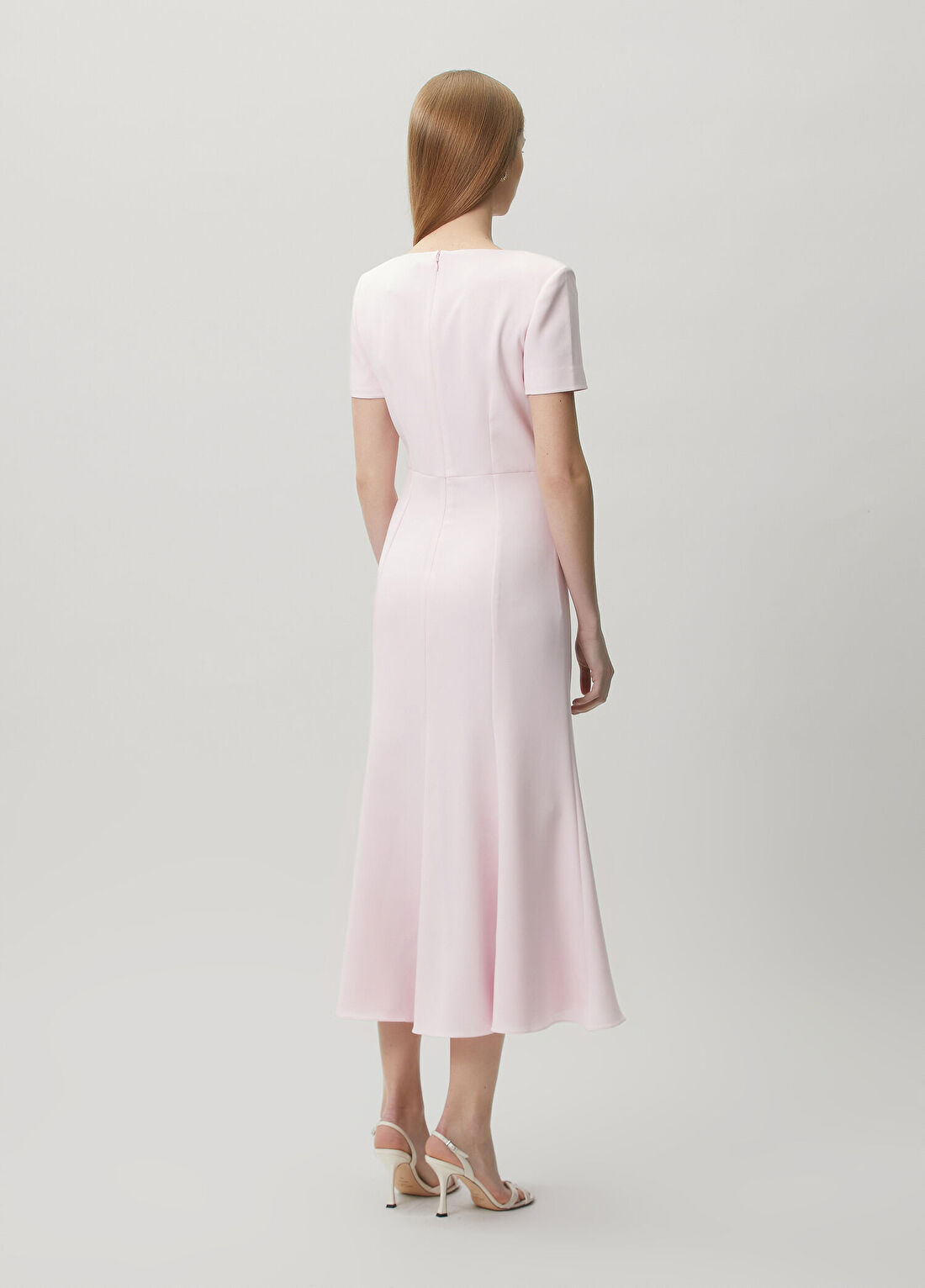 Roland Mouret Açık Pembe Midi Kokteyl Elbise görsel 4