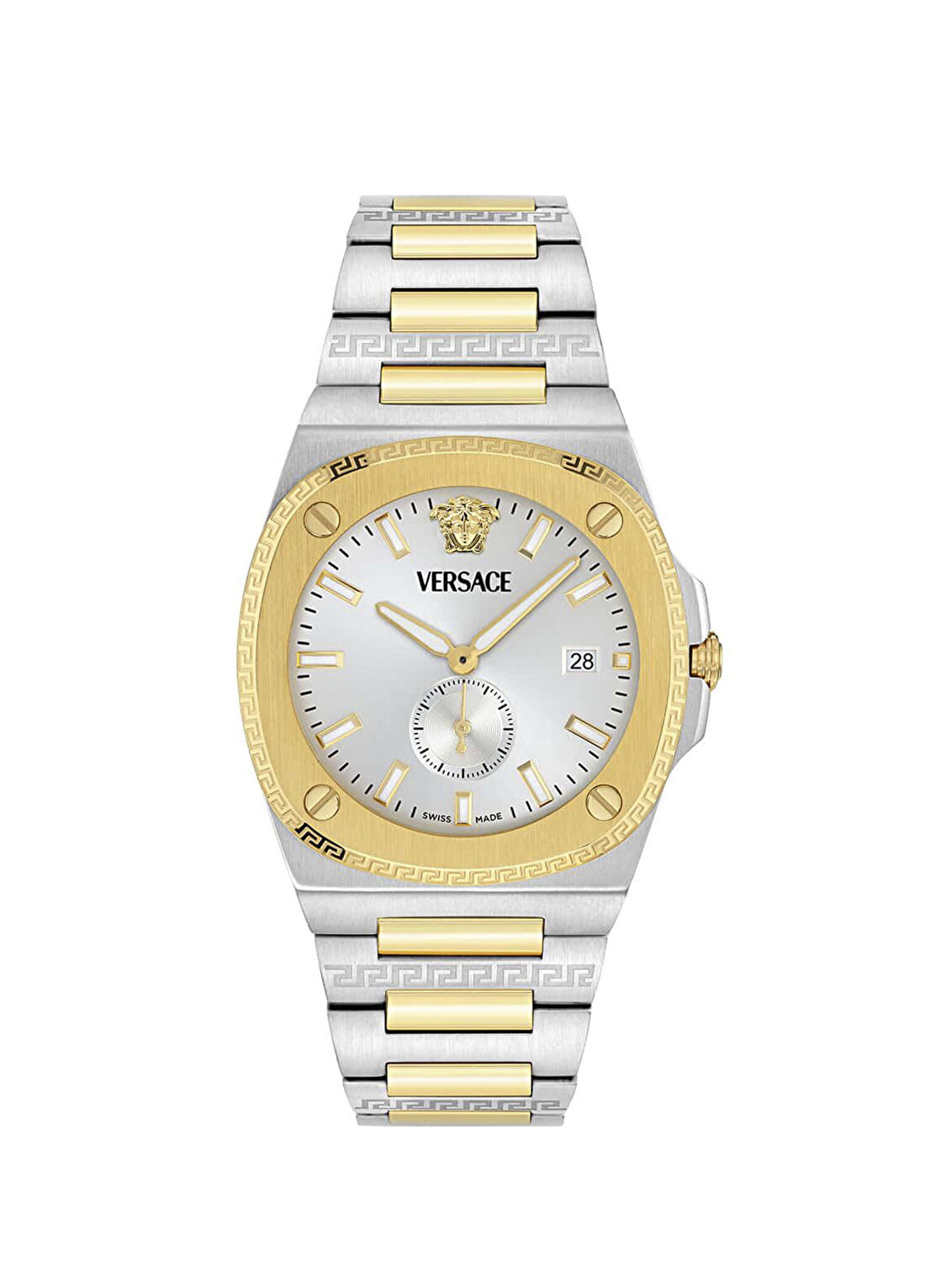 Versace VRSCVE0V00325 Altın Rengi Metalik Gri Çelik Erkek Kol Saati