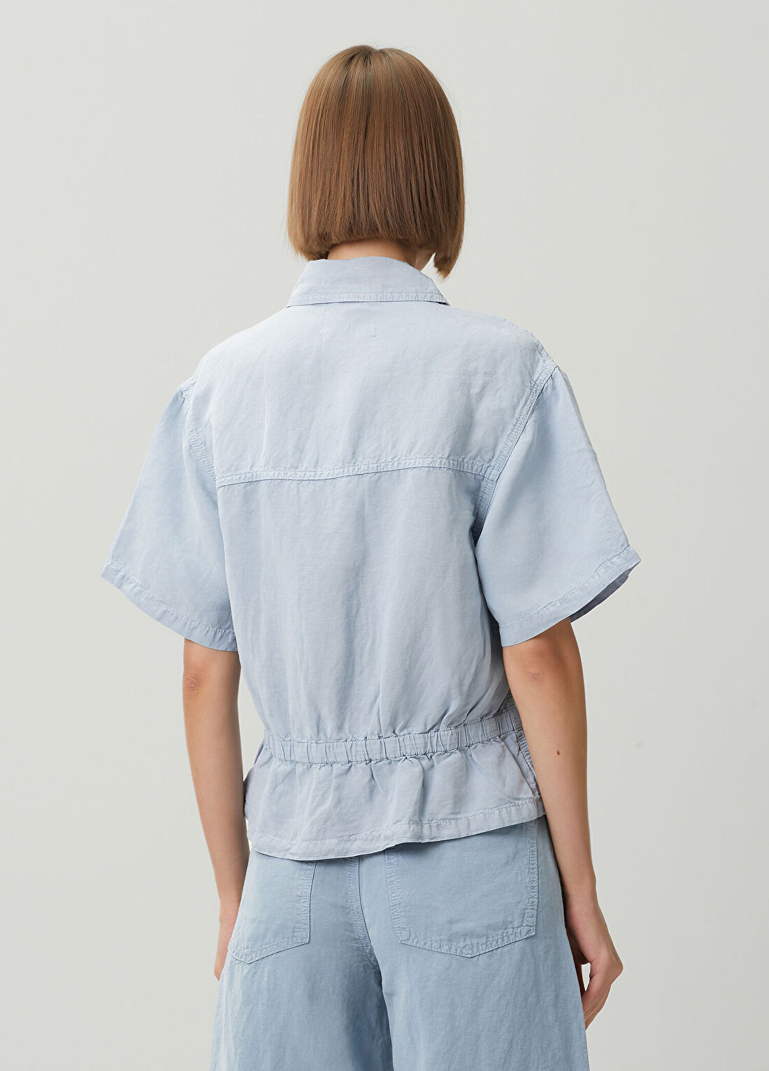 AllSaints Tove Açık Mavi Gömlek görsel 4