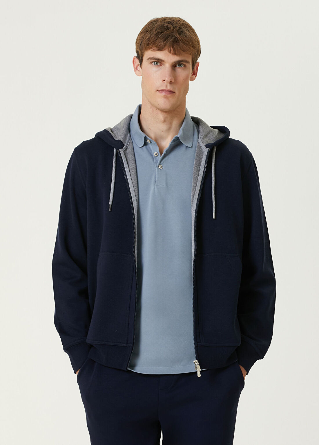 Brunello Cucinelli Lacivert Kapüşonlu Sweatshirt