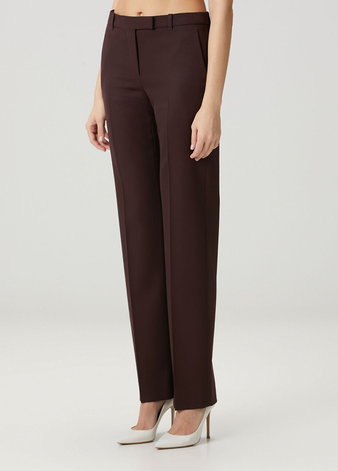 McQueen Bordo Yün Pantolon görsel 2