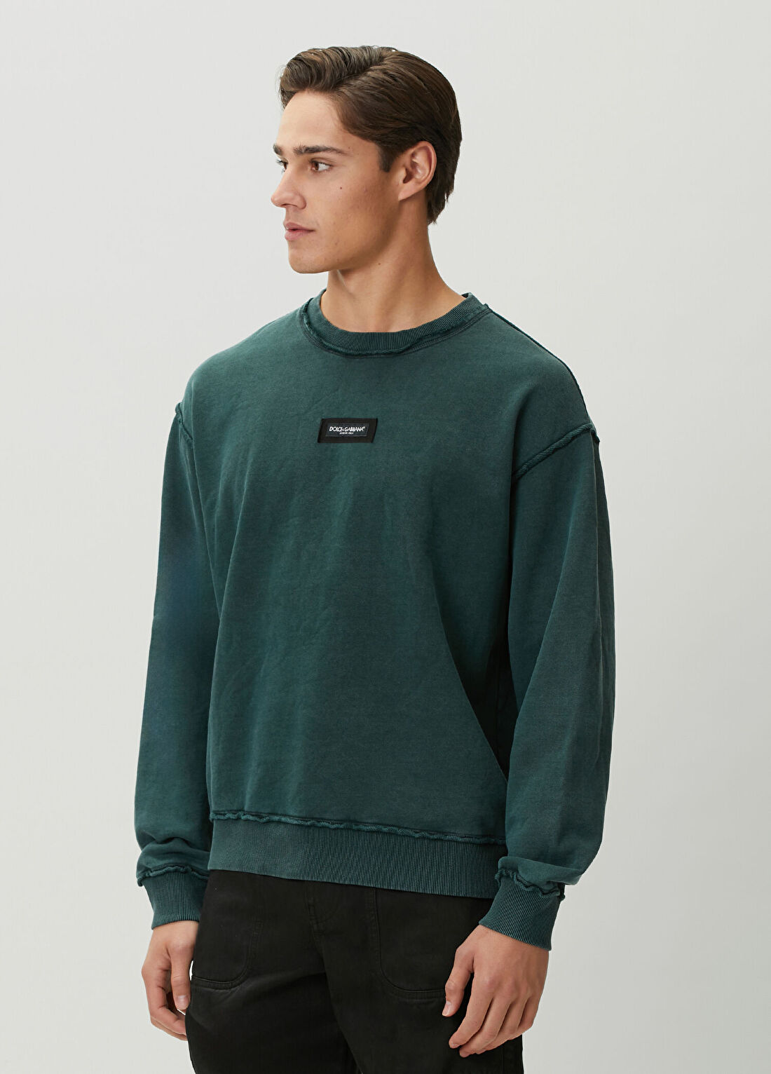 Dolce&Gabbana Yeşil Logo Detaylı Sweatshirt görsel 3