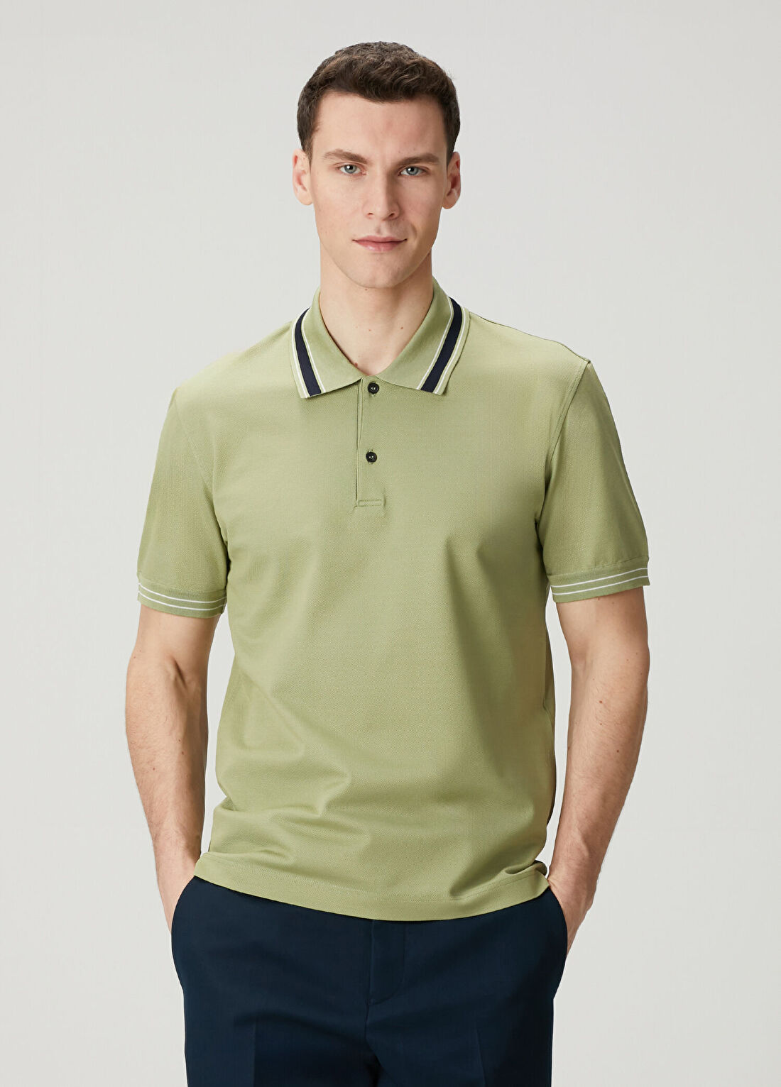 Ferragamo Yeşil Polo Yaka T-shirt