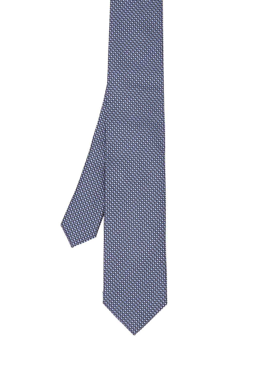 Corneliani Lacivert Geometrik Desenli İpek Kravat