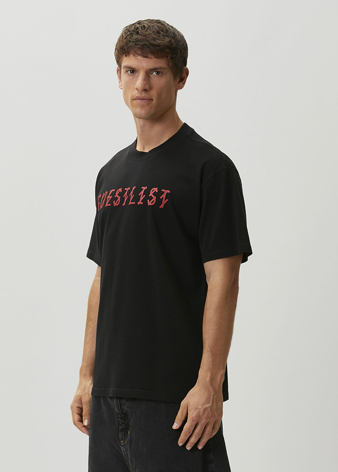 44 Label Group Siyah Logo Baskılı T-shirt görsel 3