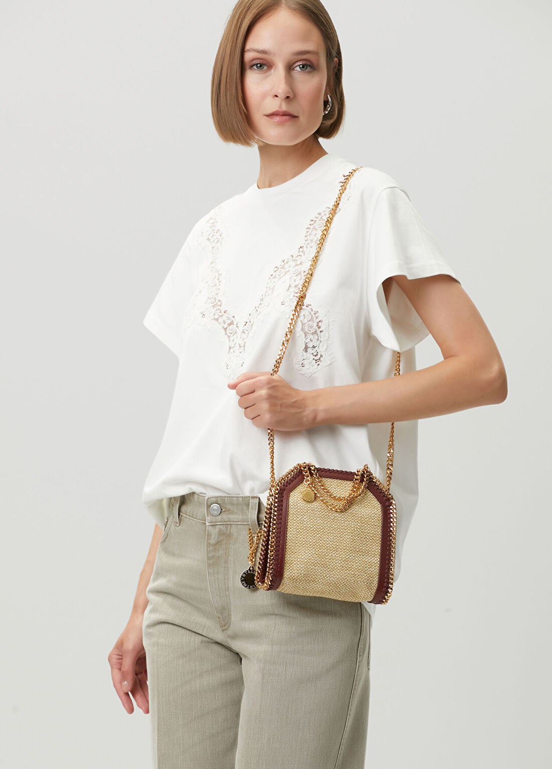 Stella McCartney Falabella Tiny Bordo Ten Kadın Çanta görsel 2