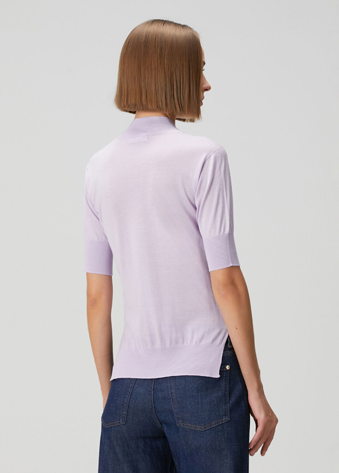 Jil Sander Lila Yırtmaç Detaylı Triko görsel 4